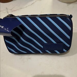 Brooks Brothers Navy and Light Blue Striped Pouch